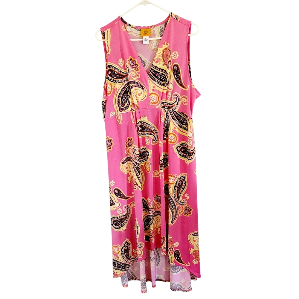 Ruby Rd Pink Printed Maxi Sleeveless Dress